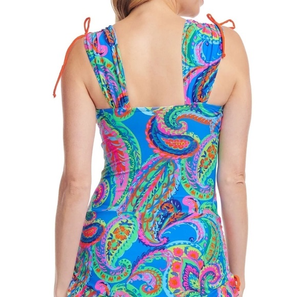 Mazu Apparel Grecian Skater 2in1 Convertible Length Tankini in French Paisley - Picture 7 of 8